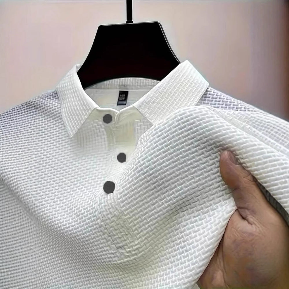 Ice‑Silk Mesh Waffle Polo Shirt，12 Colors，Size S‑7XL