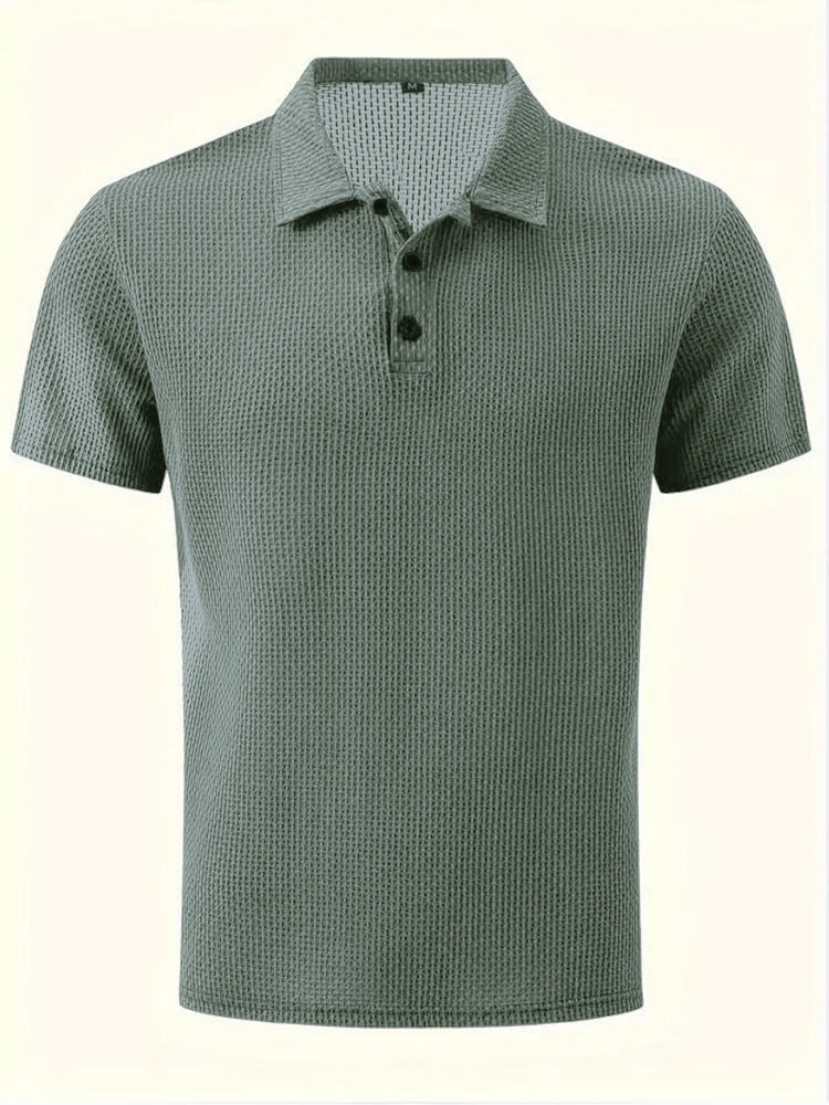 Ice‑Silk Mesh Waffle Polo Shirt，12 Colors，Size S‑7XL