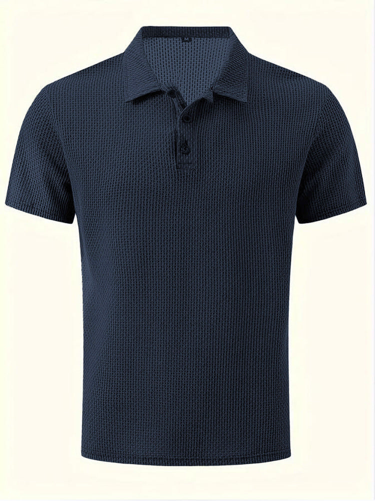 Ice‑Silk Mesh Waffle Polo Shirt，12 Colors，Size S‑7XL